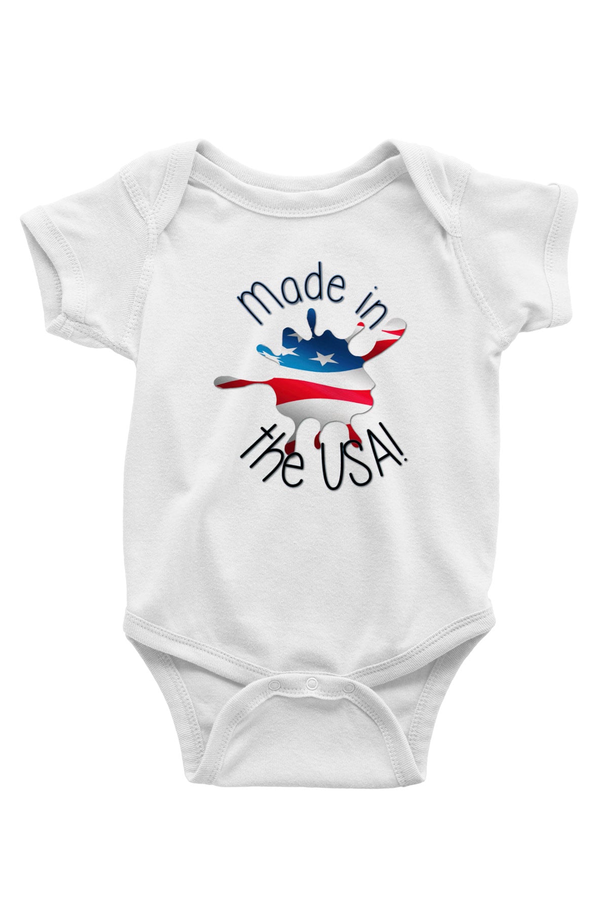 ABD Baskılı Beyaz Unisex Bebek Body - Zıbın