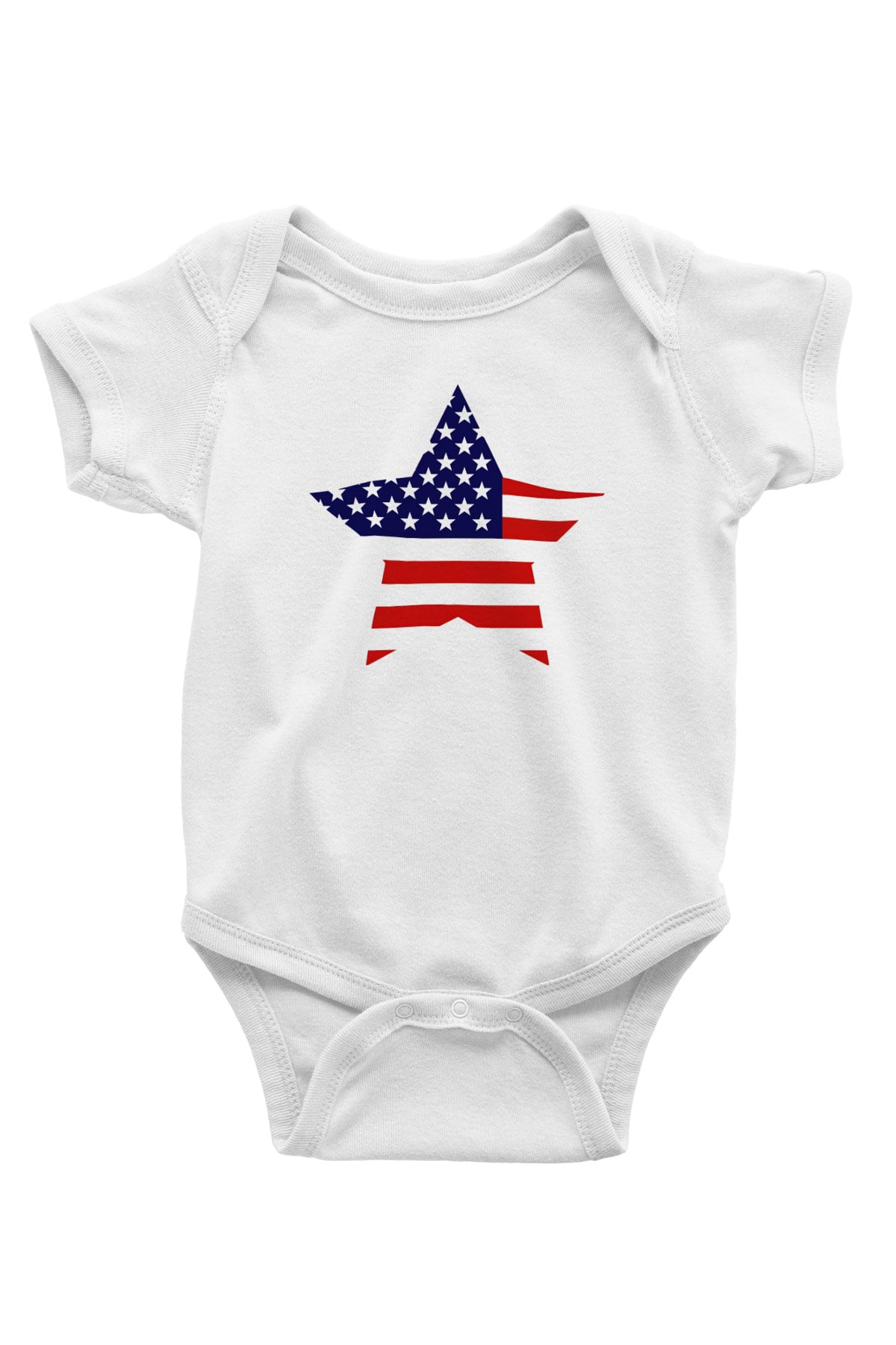 ABD Baskılı Beyaz Unisex Bebek Body - Zıbın