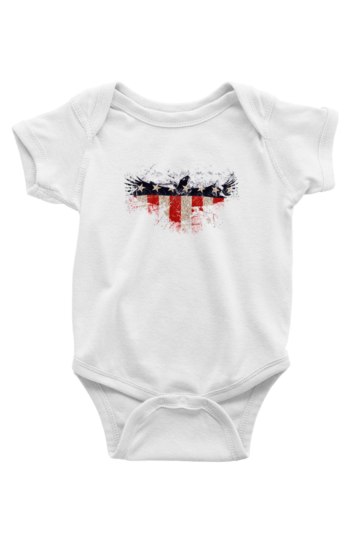 ABD Baskılı Beyaz Unisex Bebek Body - Zıbın