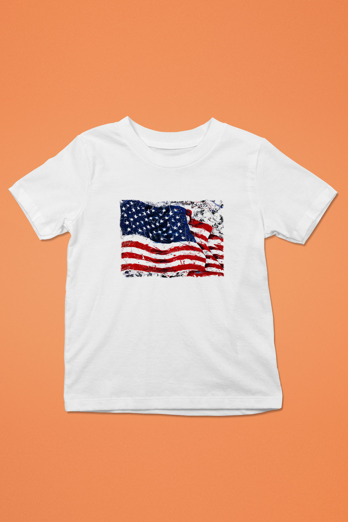 ABD Baskılı Beyaz Unisex Çocuk Tişört