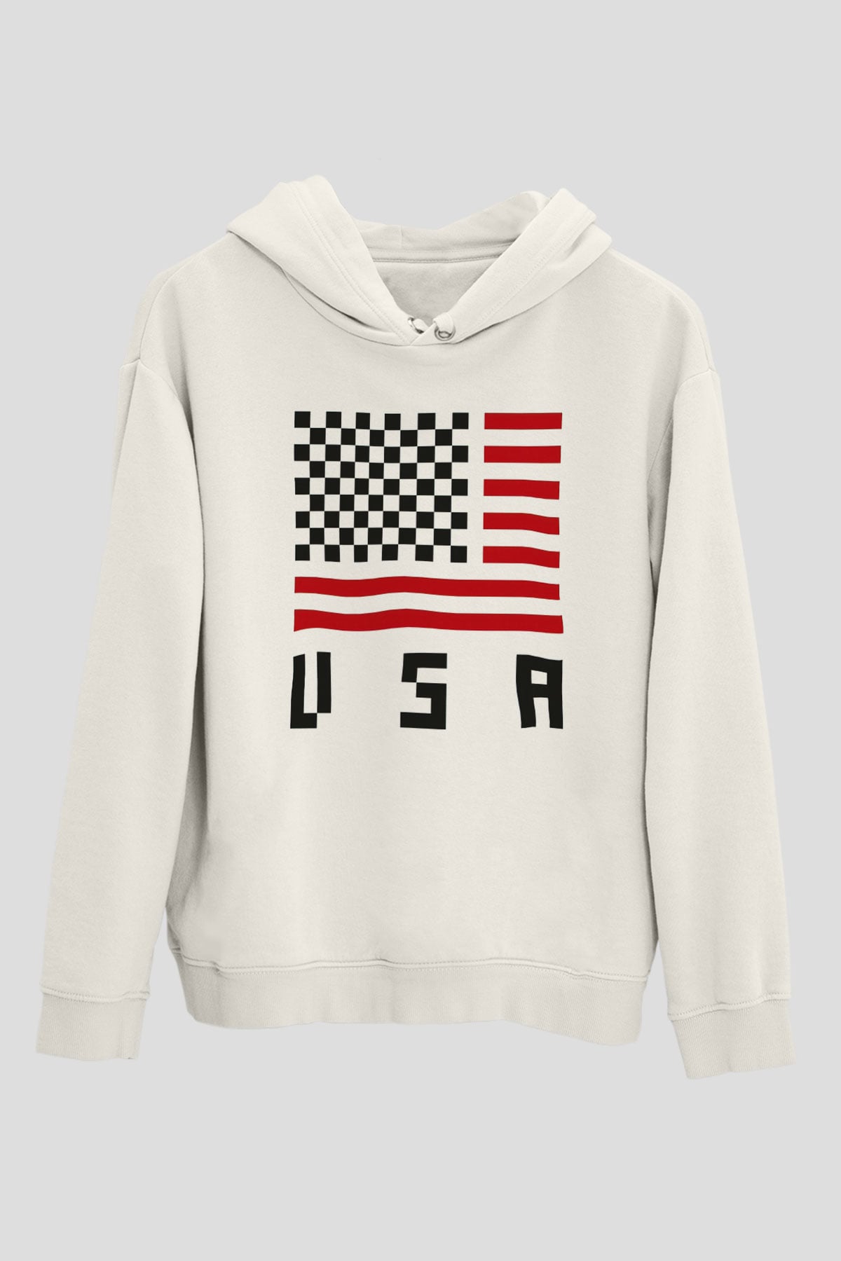 ABD Beyaz Unisex Hoodie