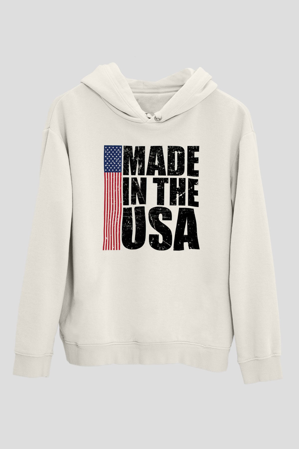 ABD Beyaz Unisex Hoodie
