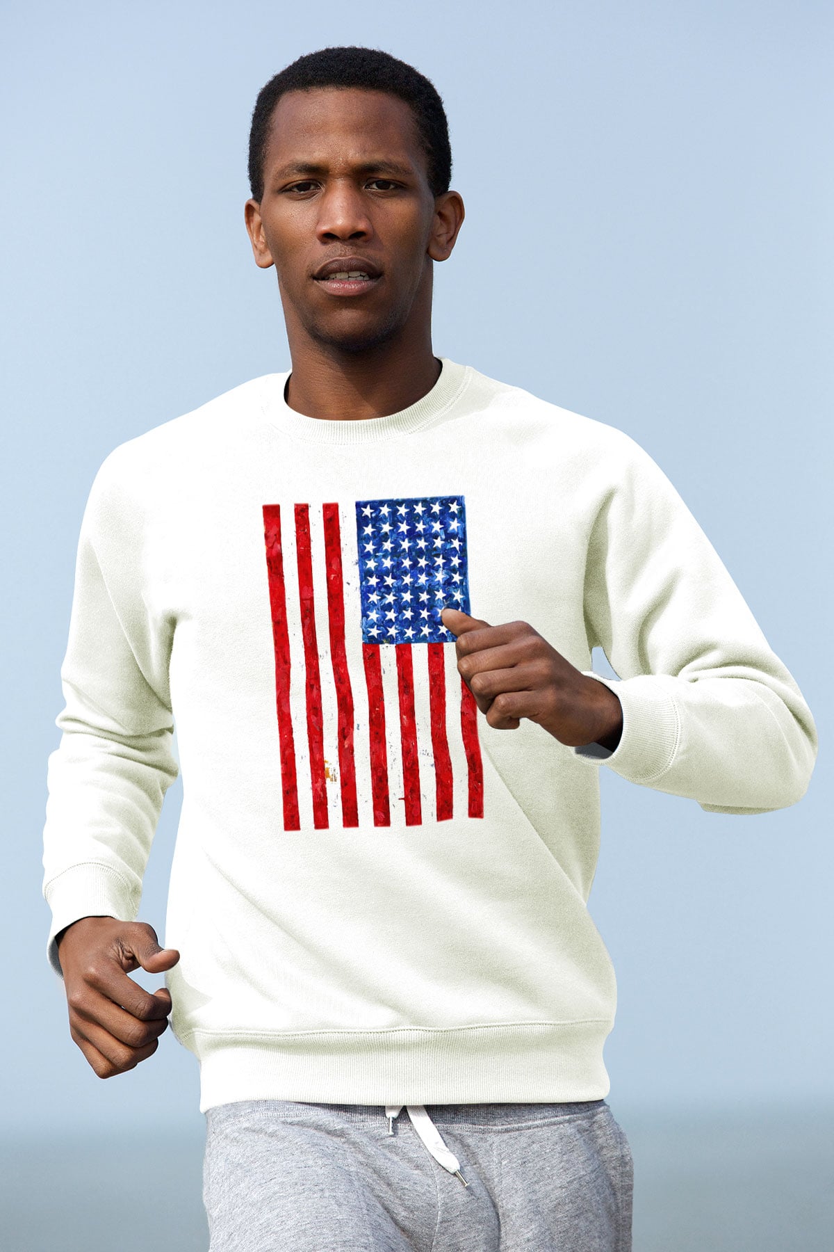 ABD Beyaz Unisex Sweatshirt