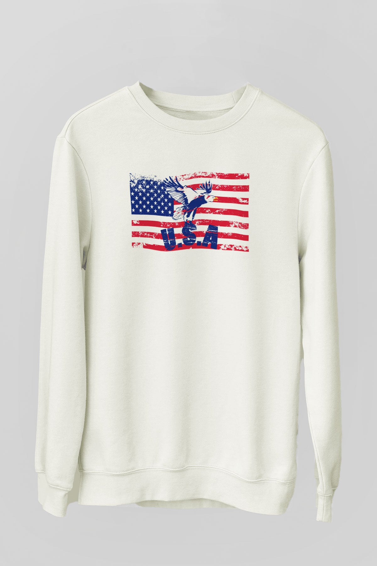 ABD Beyaz Unisex Sweatshirt
