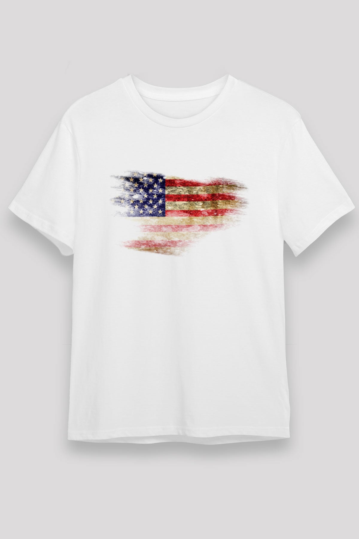 ABD Beyaz Unisex Tişört T-Shirt - TişörtFabrikası