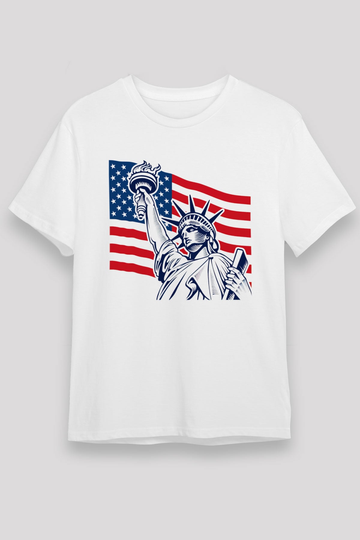 ABD Beyaz Unisex Tişört T-Shirt - TişörtFabrikası