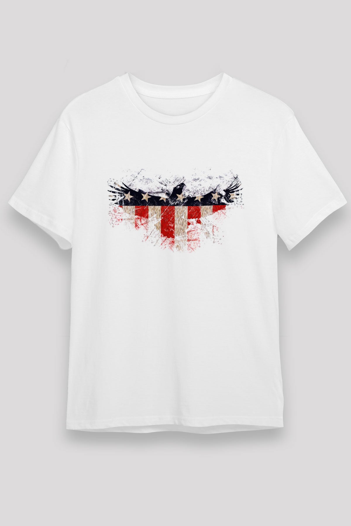ABD Beyaz Unisex Tişört T-Shirt - TişörtFabrikası