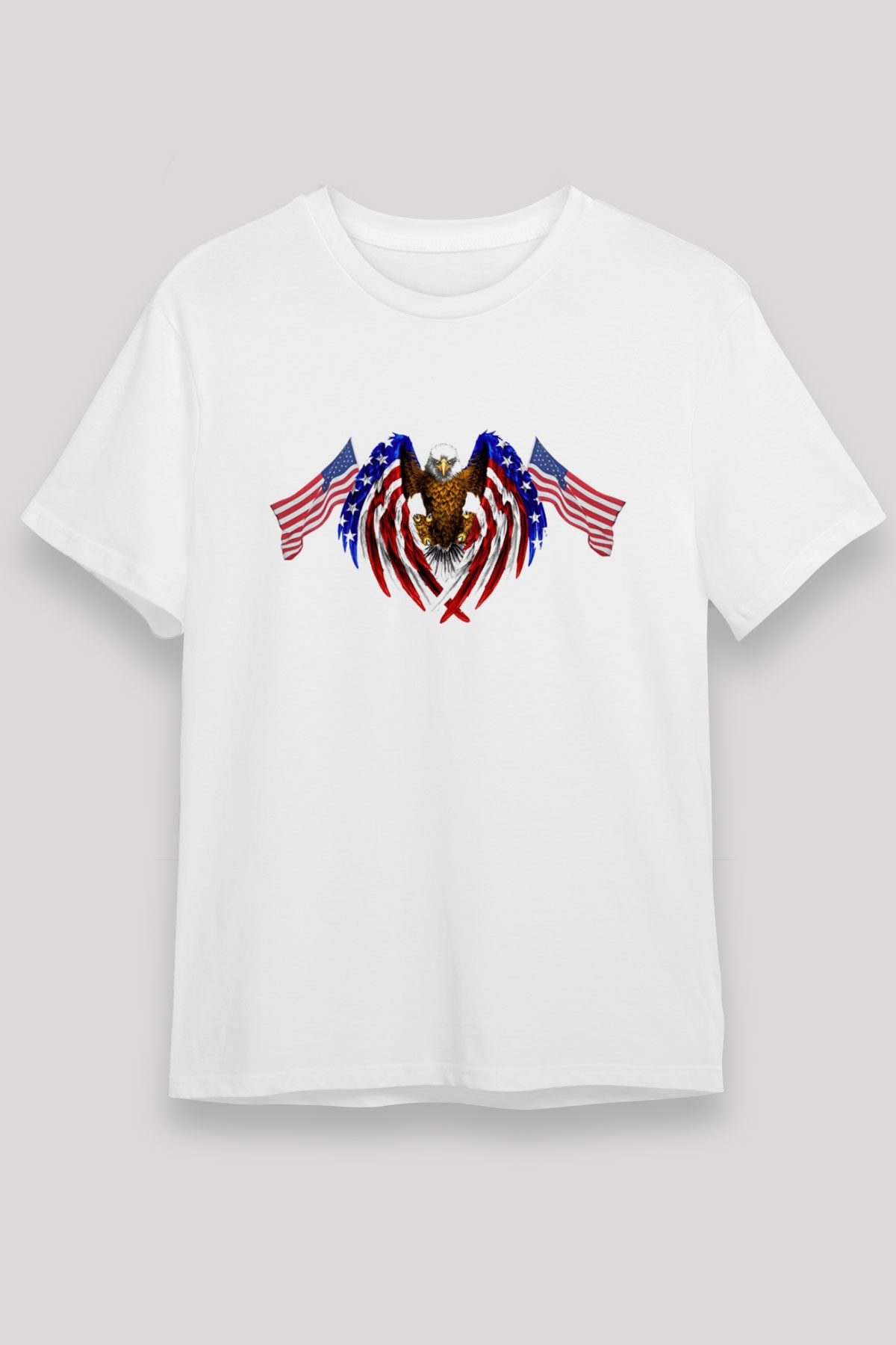 ABD Beyaz Unisex Tişört T-Shirt - TişörtFabrikası