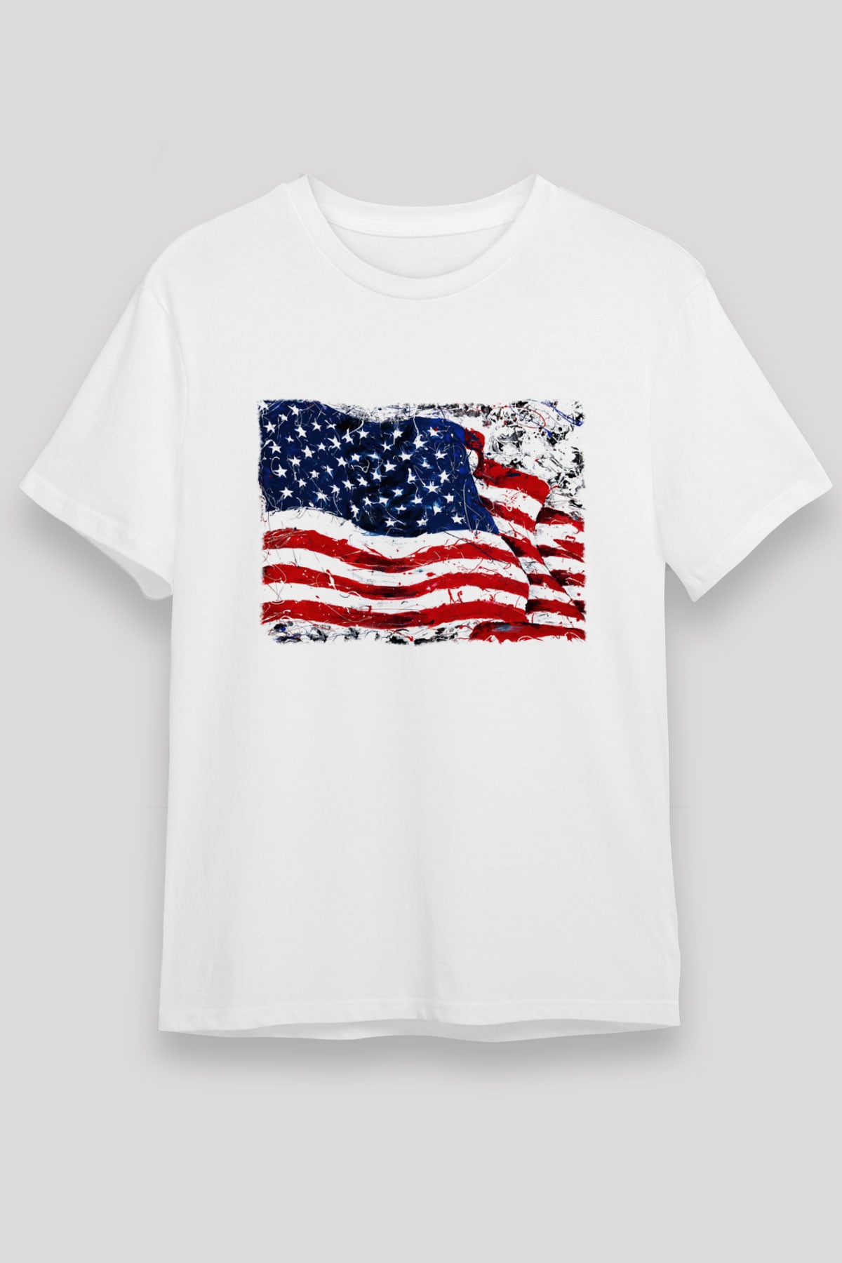 ABD Beyaz Unisex Tişört T-Shirt - TişörtFabrikası