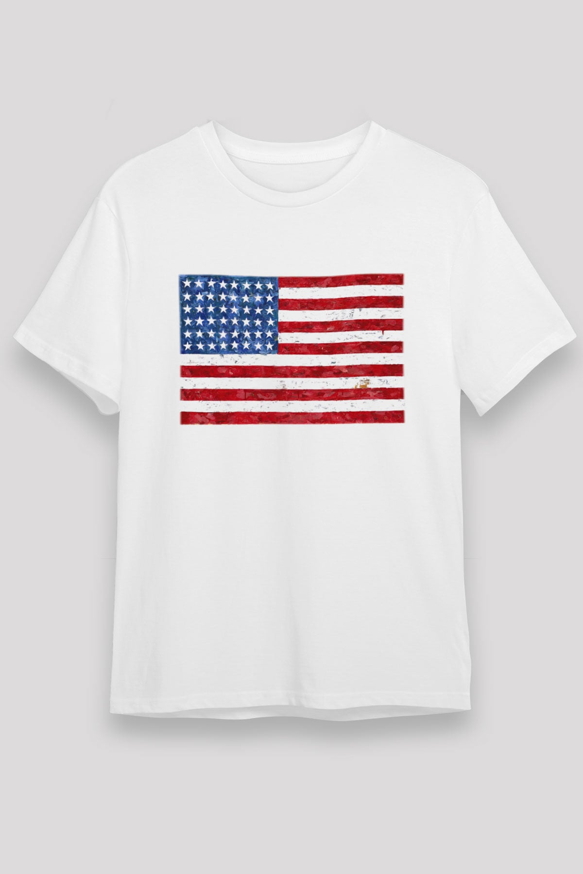 ABD Beyaz Unisex Tişört T-Shirt - TişörtFabrikası