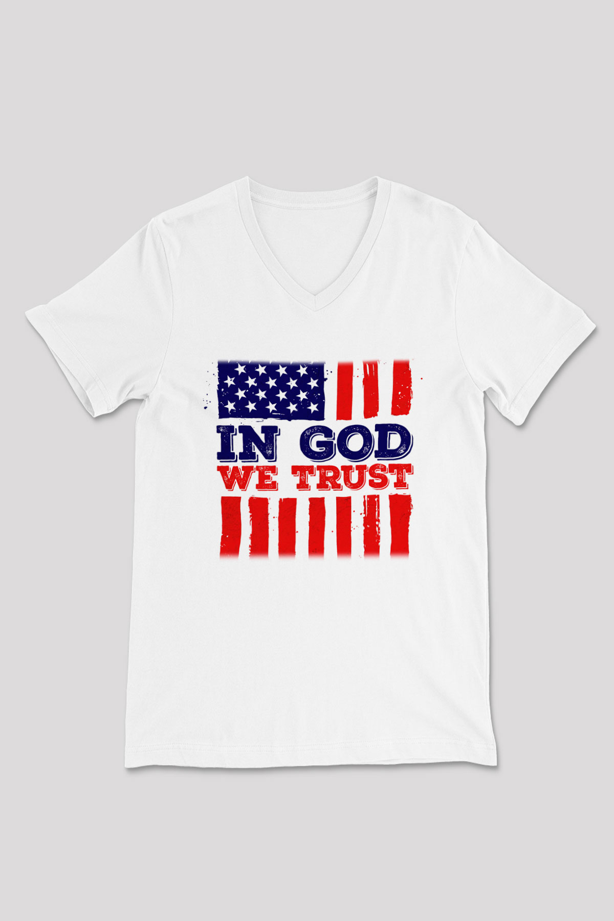 ABD Beyaz Unisex V Yaka Tişört T-Shirt