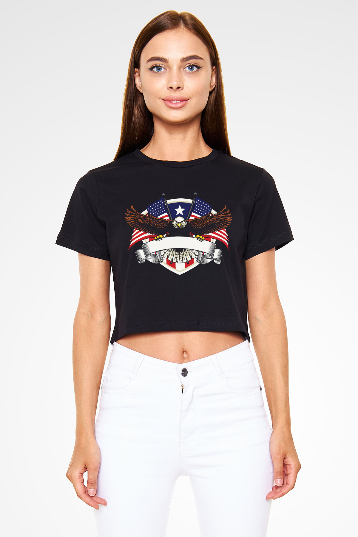 ABD Siyah Crop Top Tişört