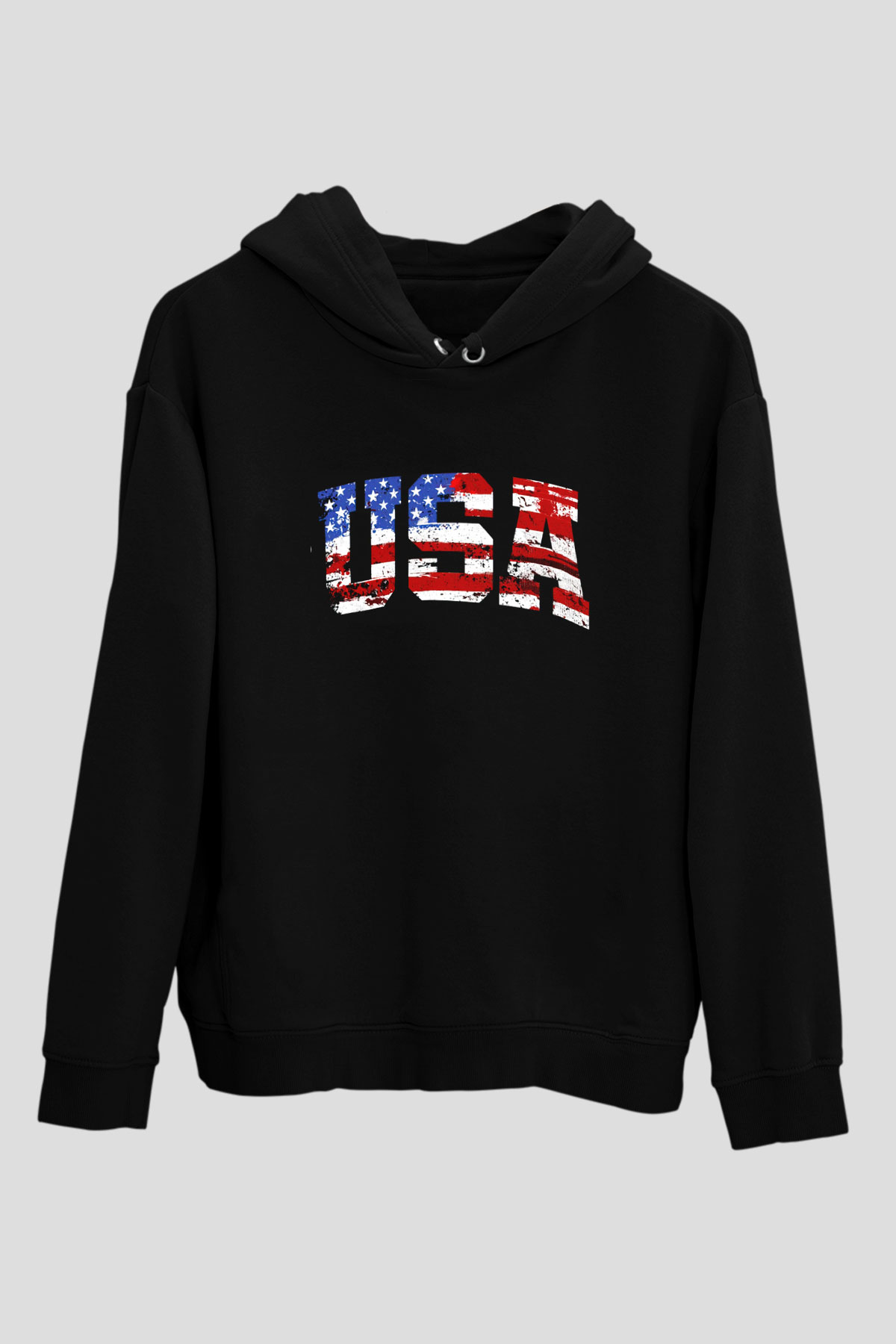 ABD Siyah Unisex Hoodie