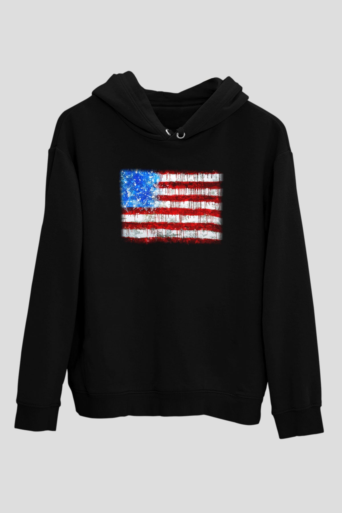 ABD Siyah Unisex Hoodie