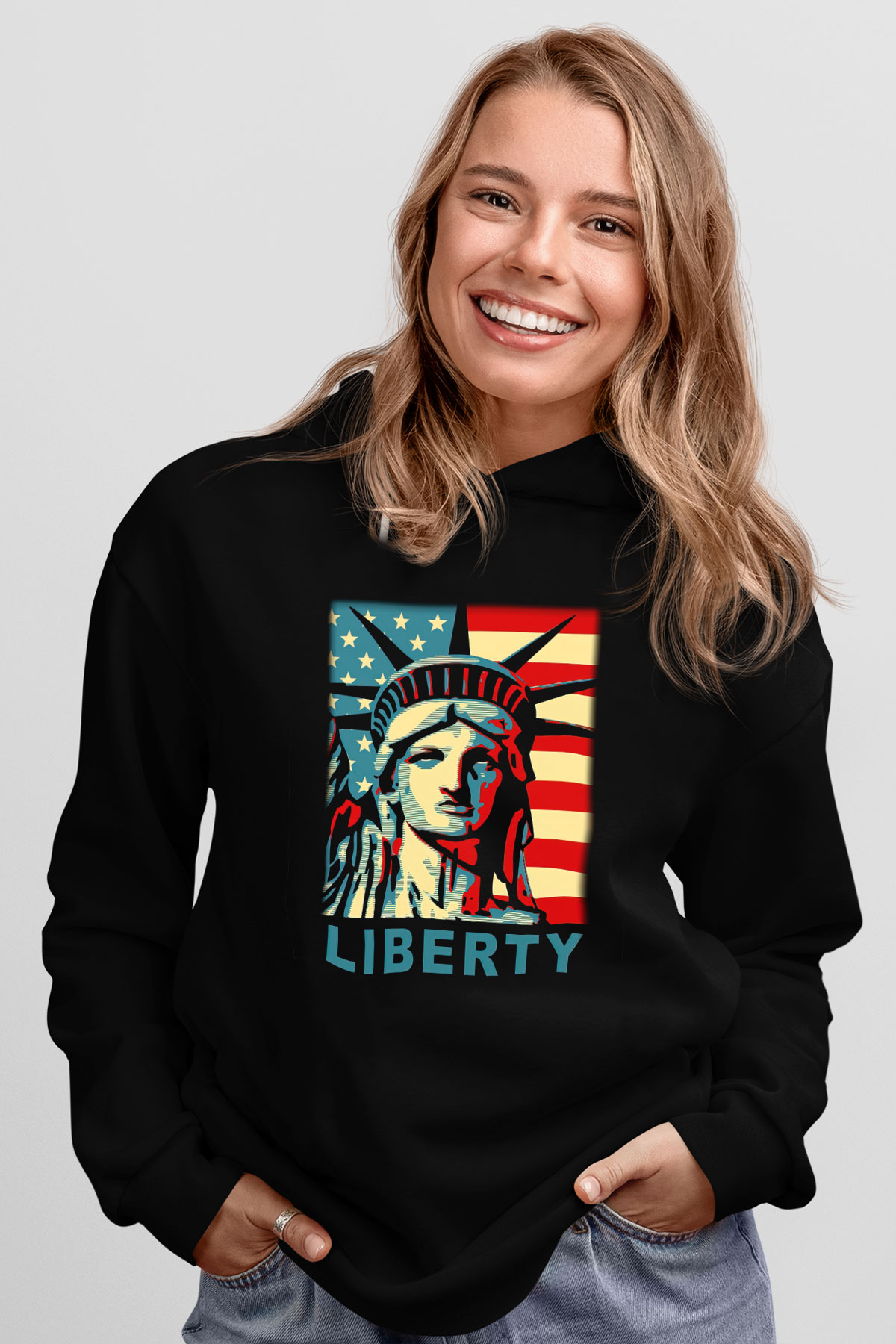 ABD Siyah Unisex Hoodie
