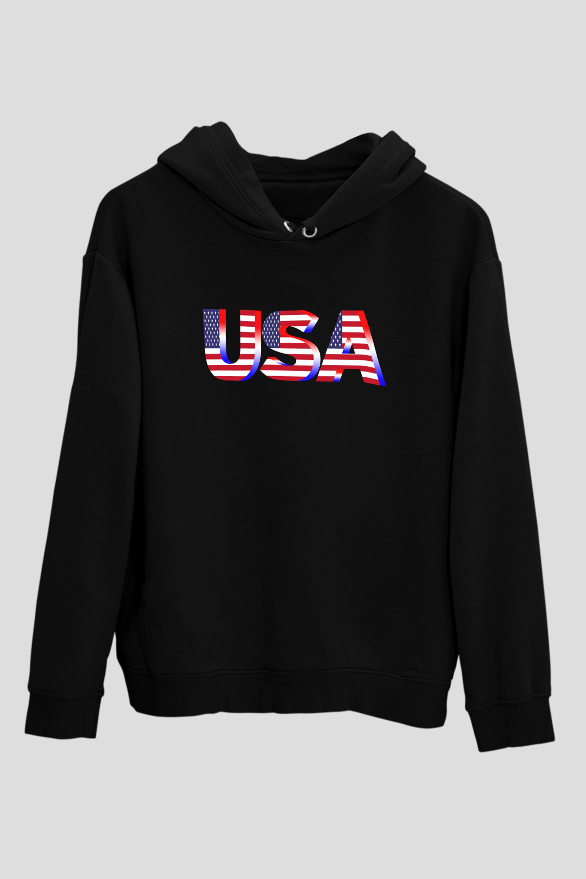 ABD Siyah Unisex Hoodie