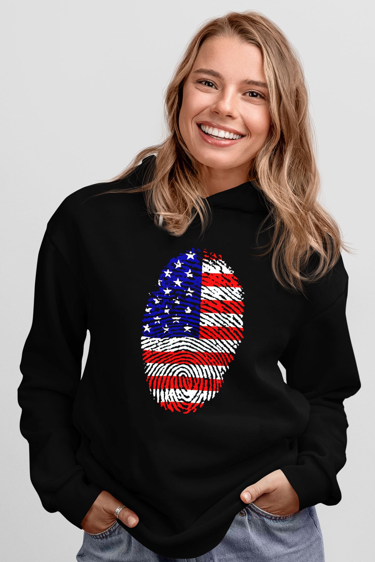 ABD Siyah Unisex Hoodie