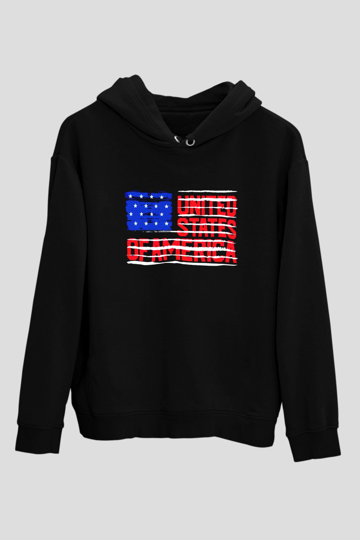 ABD Siyah Unisex Hoodie
