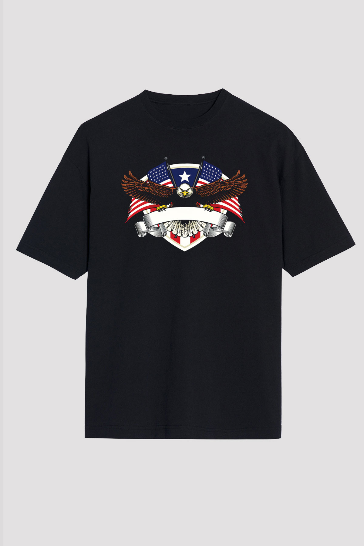 ABD Siyah Unisex Oversize Tişört T-Shirt