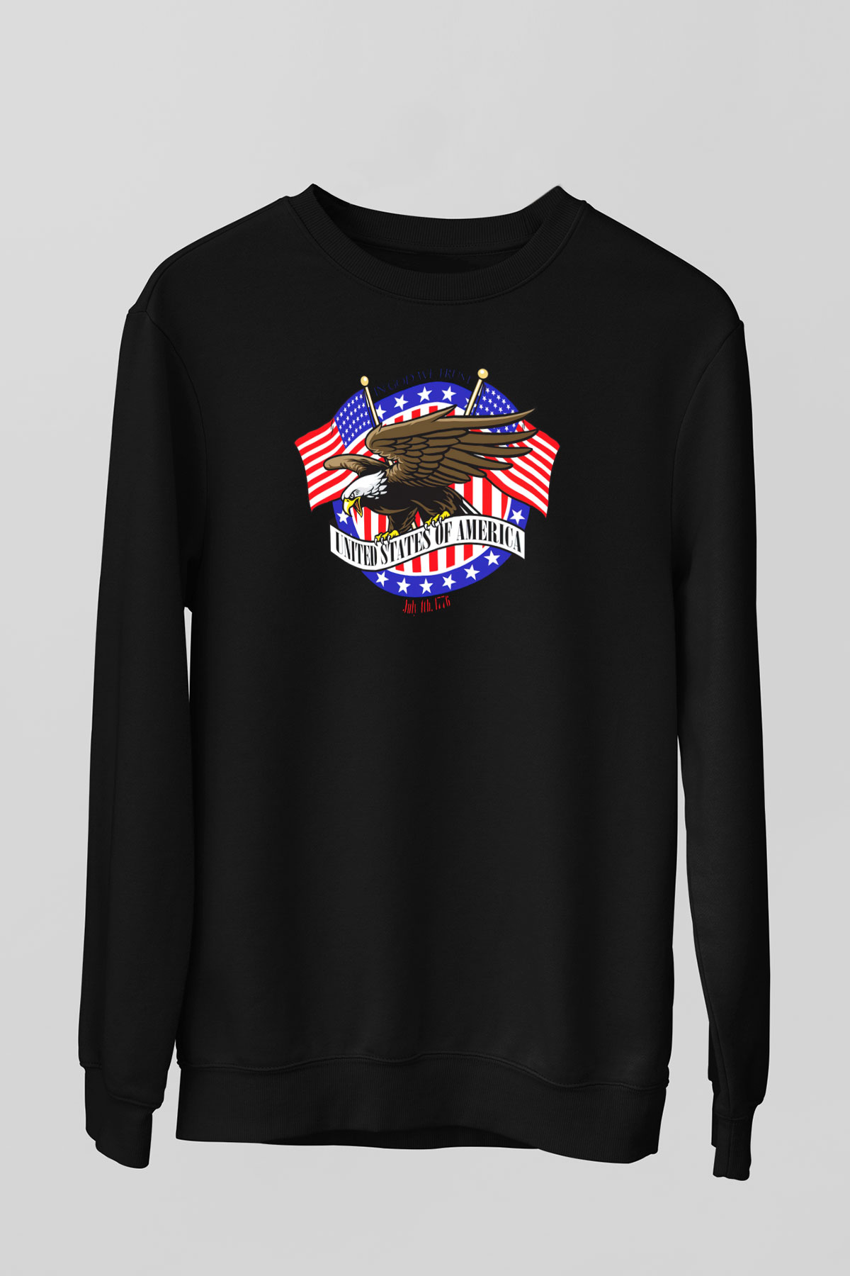 ABD Siyah Unisex Sweatshirt