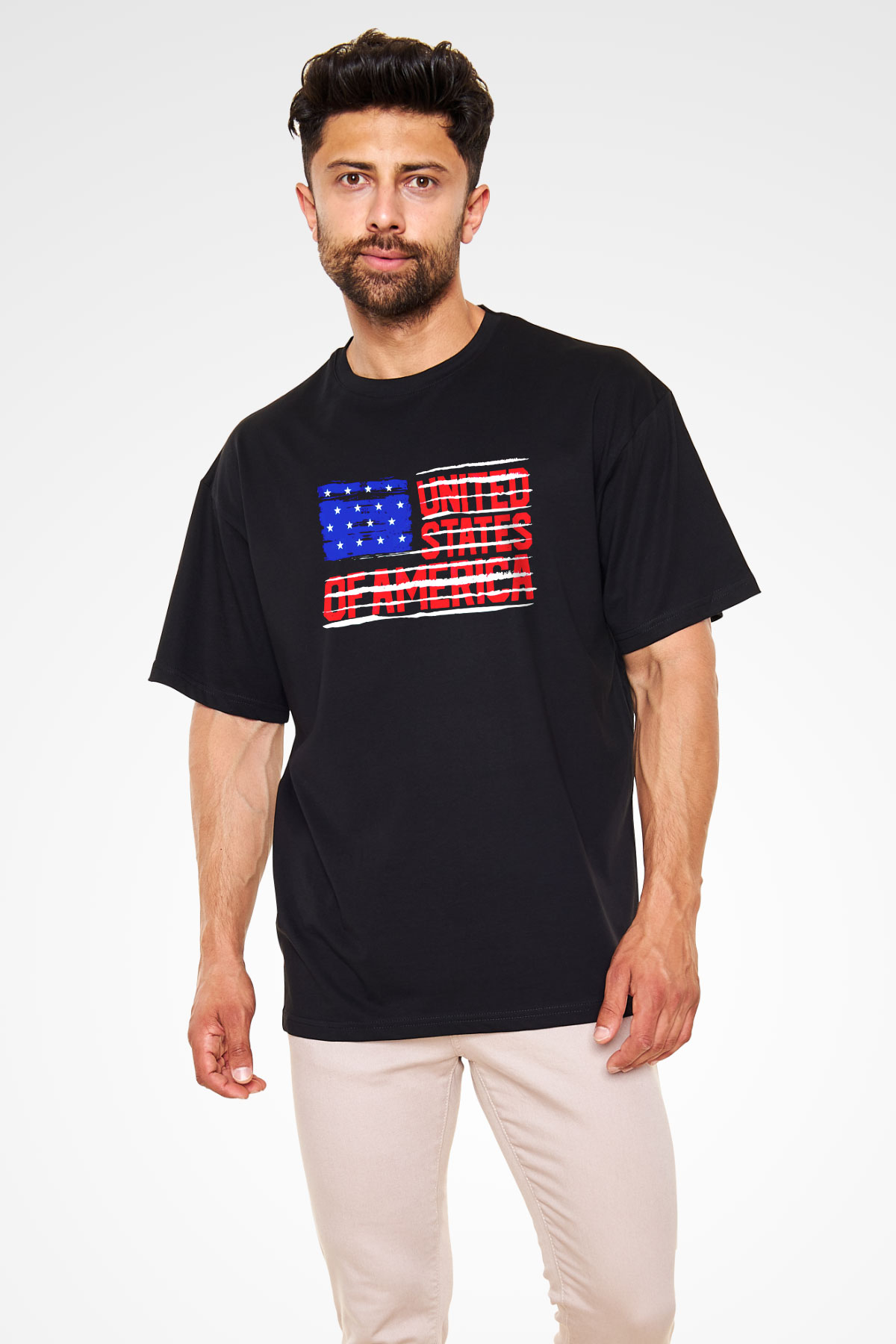 ABD Siyah Oversize Tişört Oversize T-shirt - TişörtFabrikası