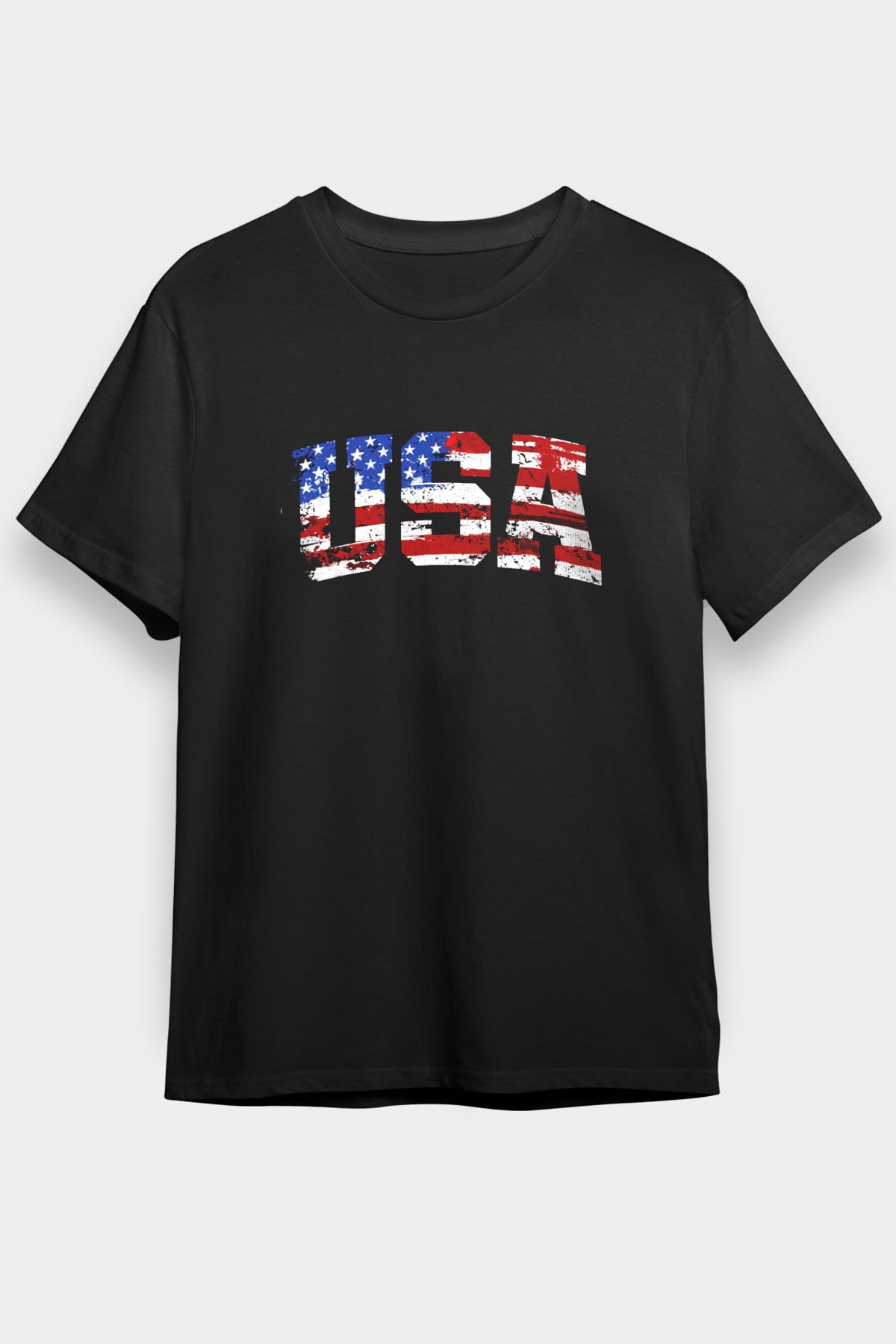 ABD Siyah Unisex Tişört T-Shirt - TişörtFabrikası