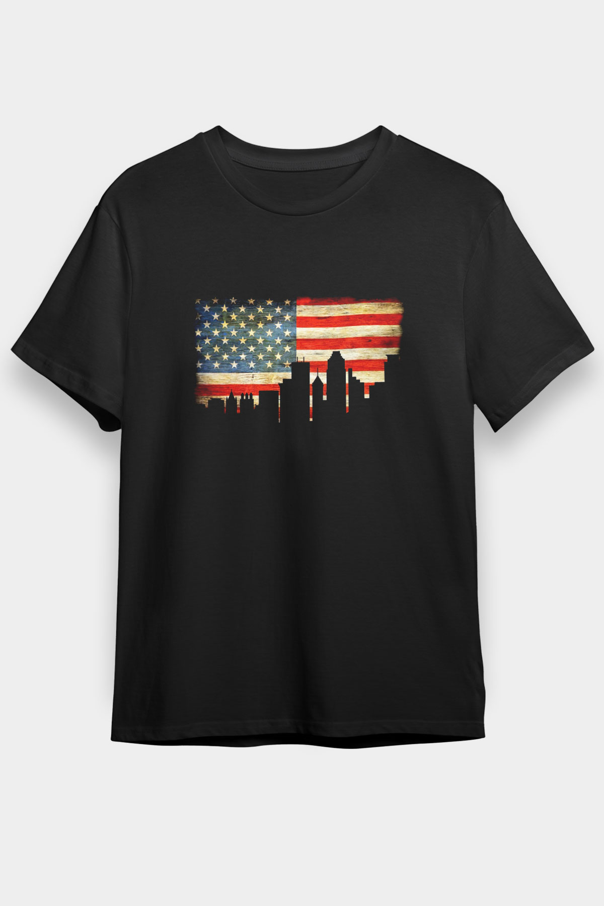 ABD Siyah Unisex Tişört T-Shirt - TişörtFabrikası