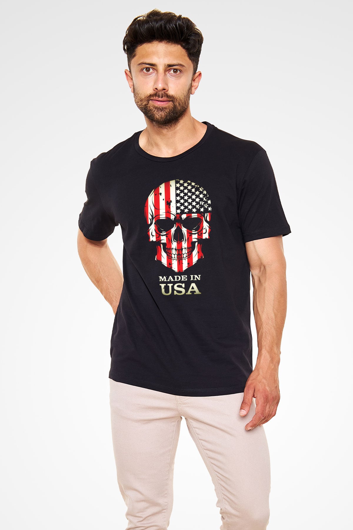 ABD Siyah Unisex Tişört T-Shirt - TişörtFabrikası