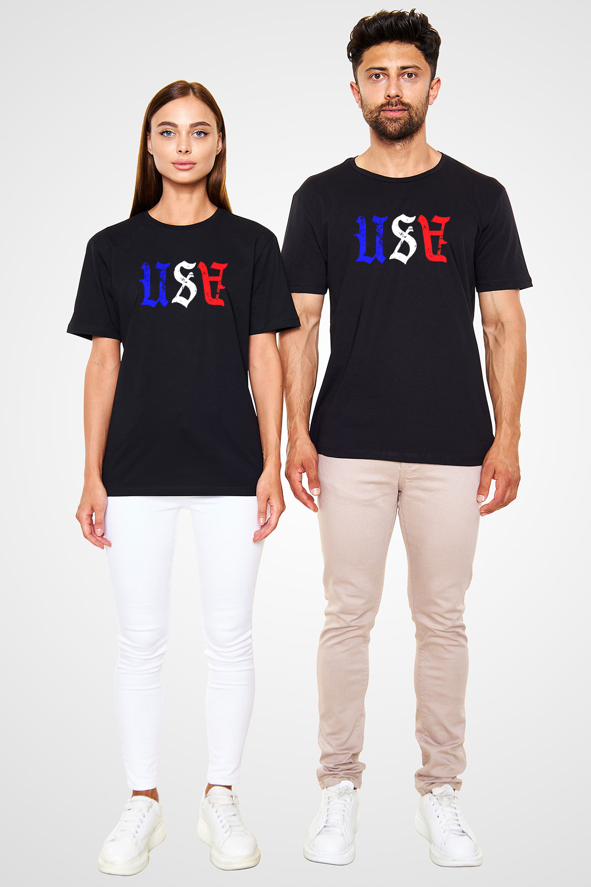 ABD Siyah Unisex Tişört T-Shirt - TişörtFabrikası