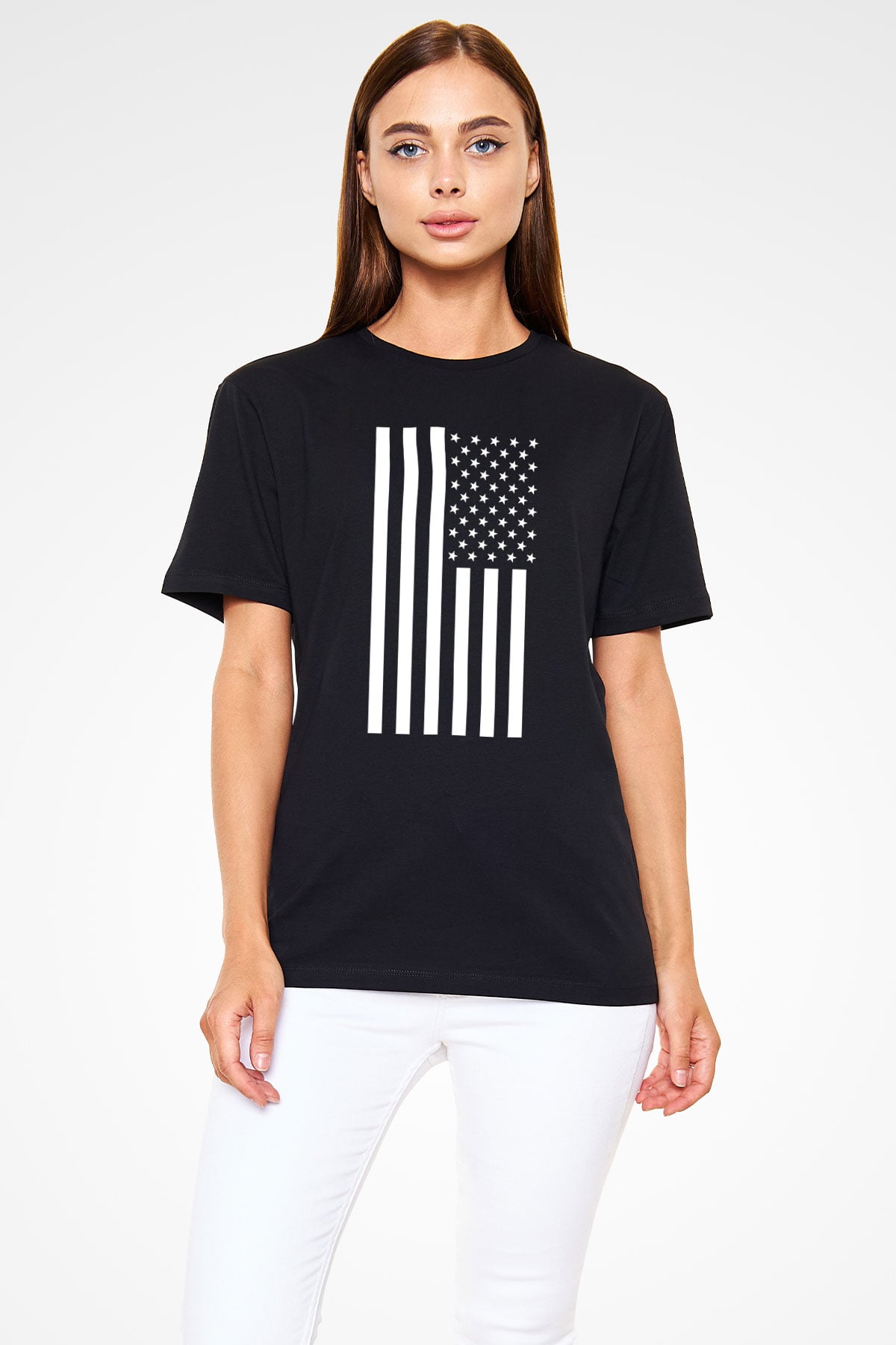 ABD Siyah Unisex Tişört T-Shirt - TişörtFabrikası