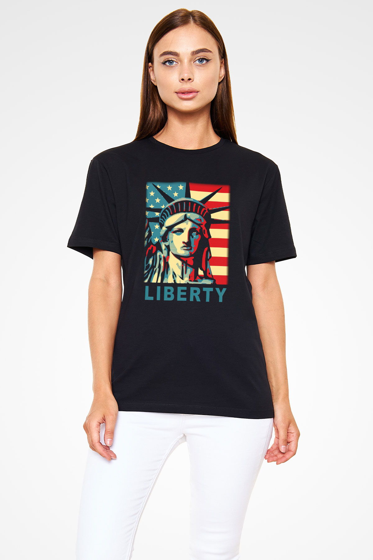 ABD Siyah Unisex Tişört T-Shirt - TişörtFabrikası