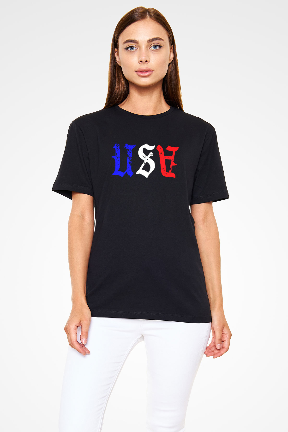 ABD Siyah Unisex Tişört T-Shirt - TişörtFabrikası
