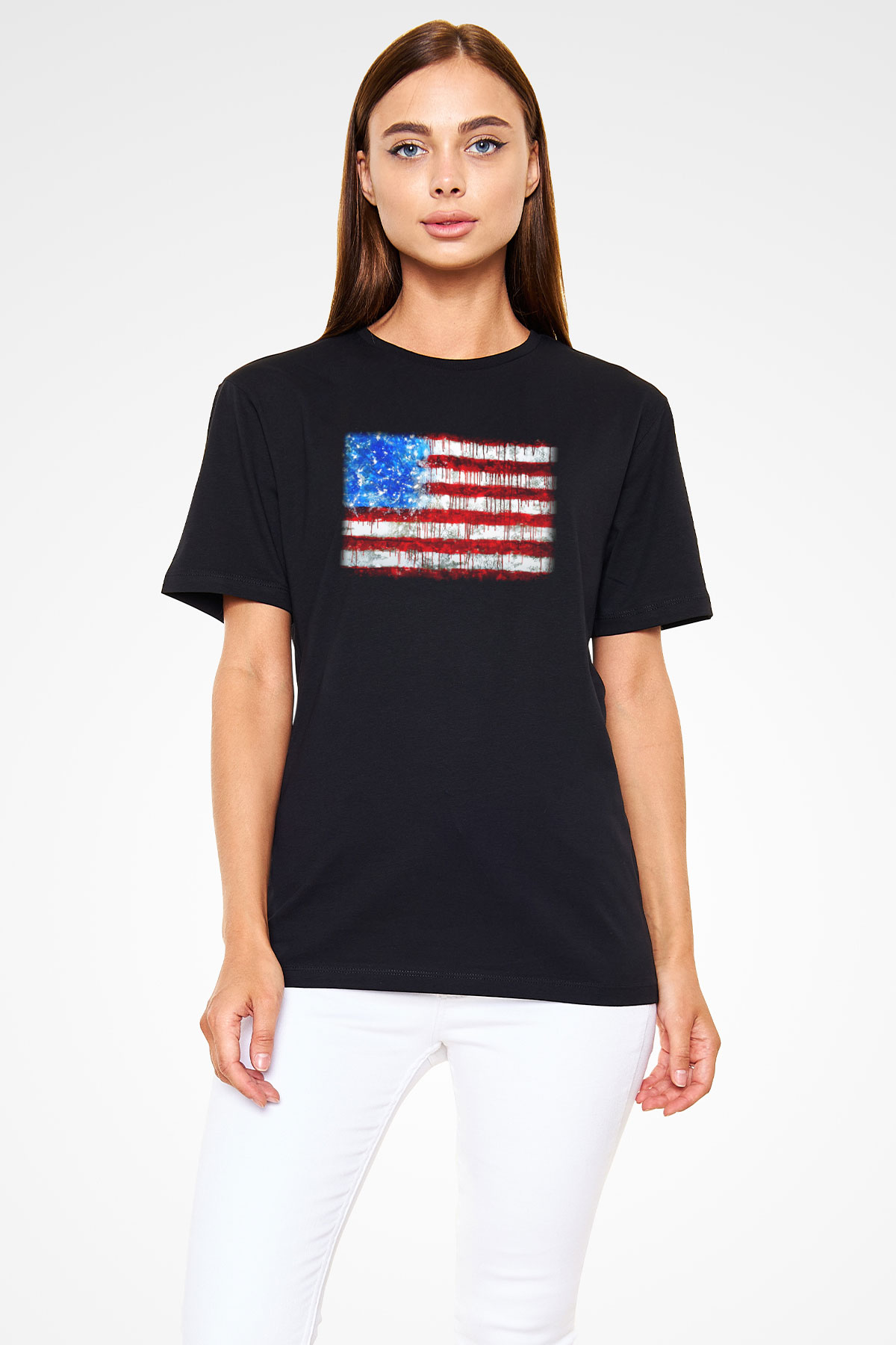 ABD Siyah Unisex Tişört T-Shirt - TişörtFabrikası