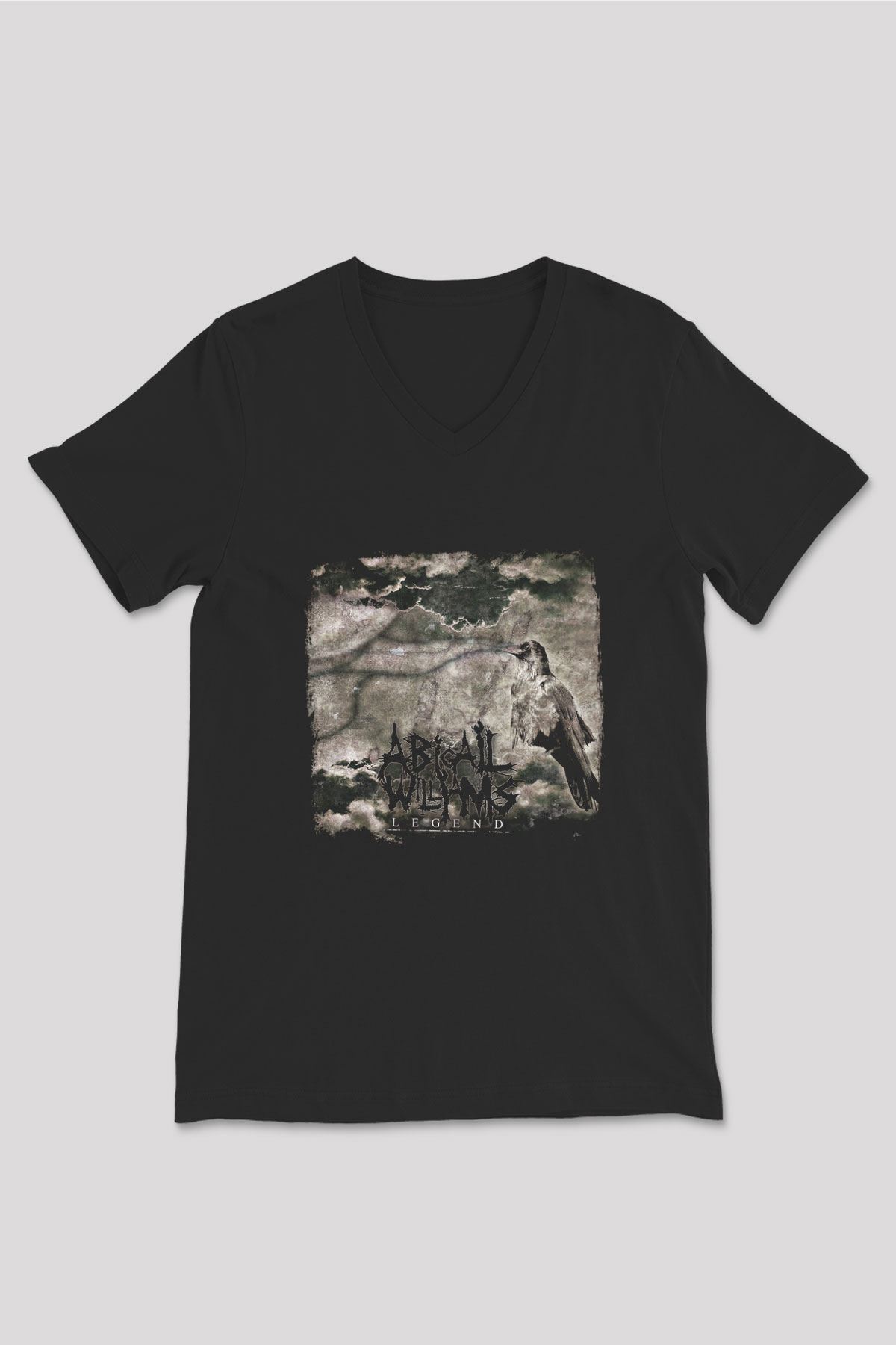 Abigail Williams Baskılı Unisex Siyah V Yaka Tişört