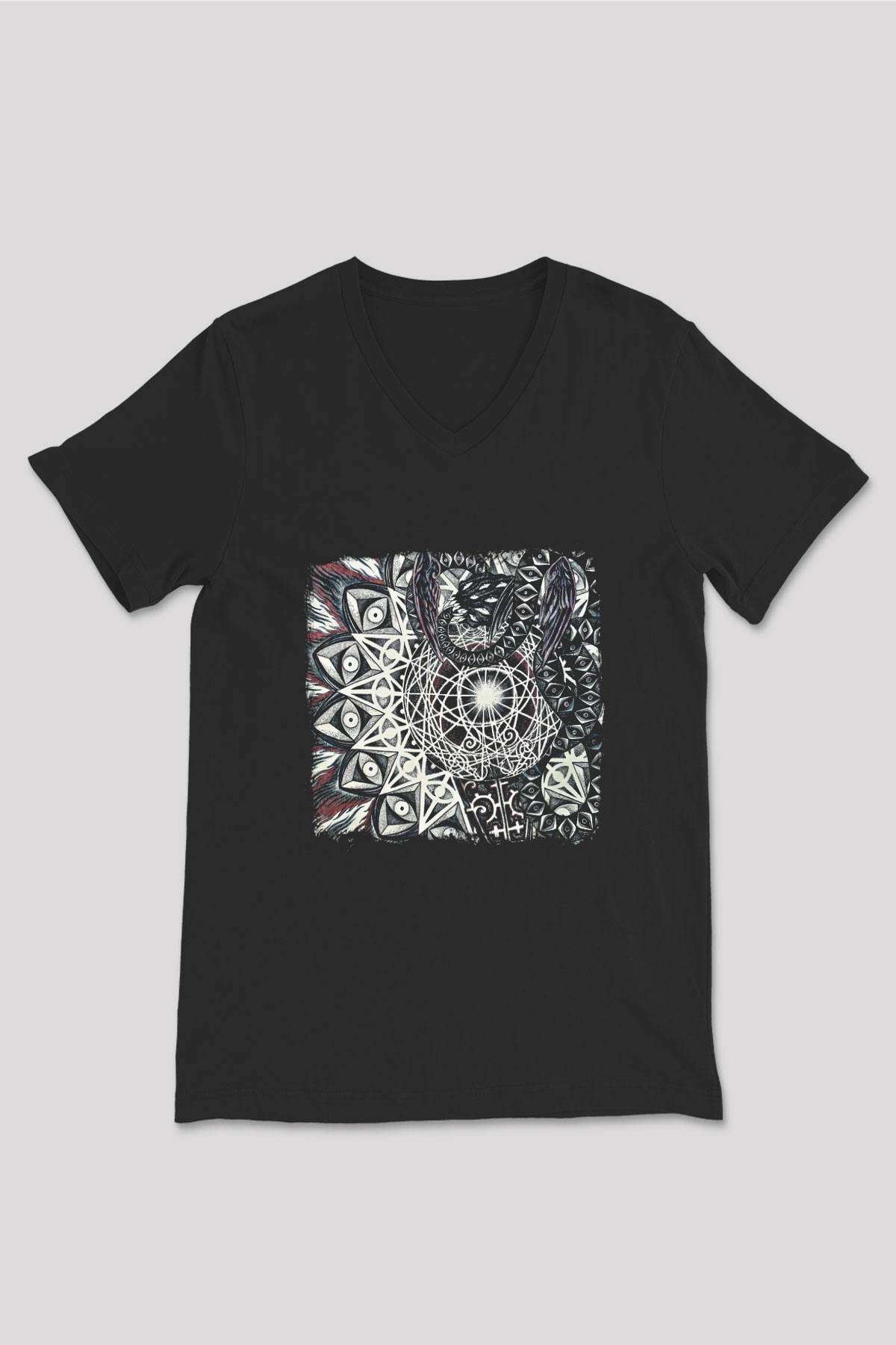 Abigail Williams Baskılı Unisex Siyah V Yaka Tişört