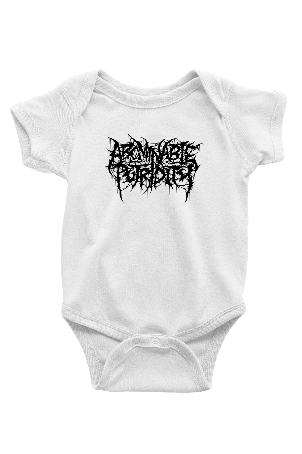 Abominable Putridity Baskılı Beyaz Unisex Bebek Body - Zıbın
