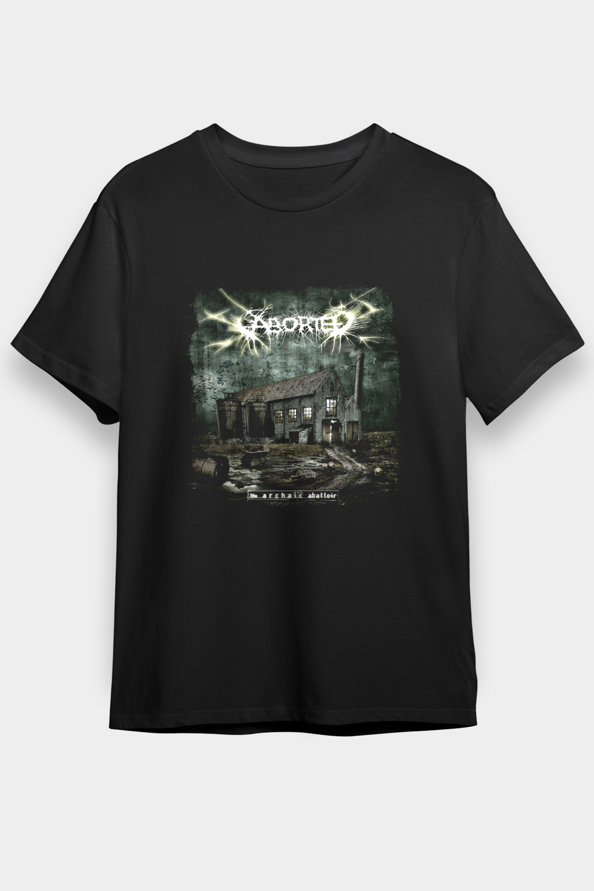Aborted Baskılı Unisex Siyah Tişört