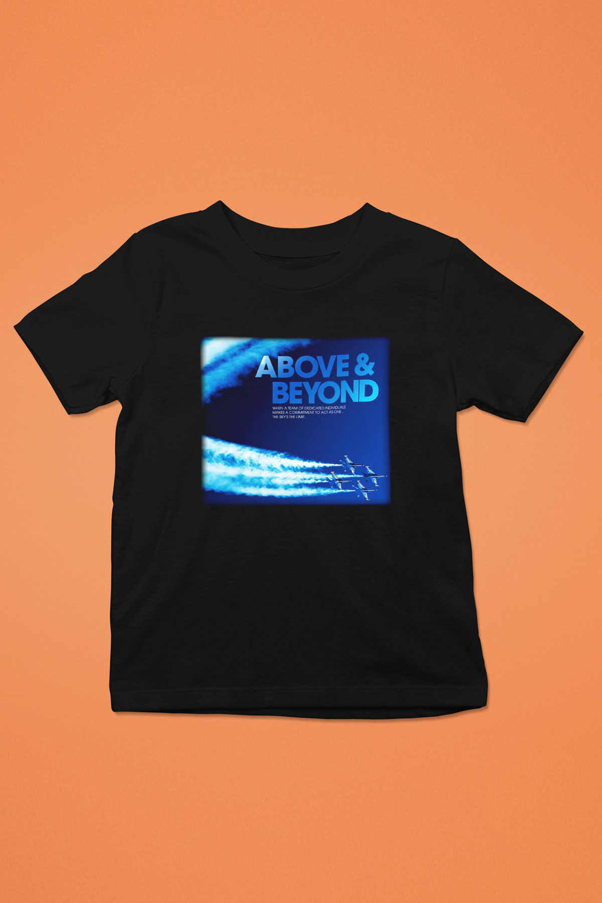 Above and Beyond Baskılı Siyah Unisex Çocuk Tişört