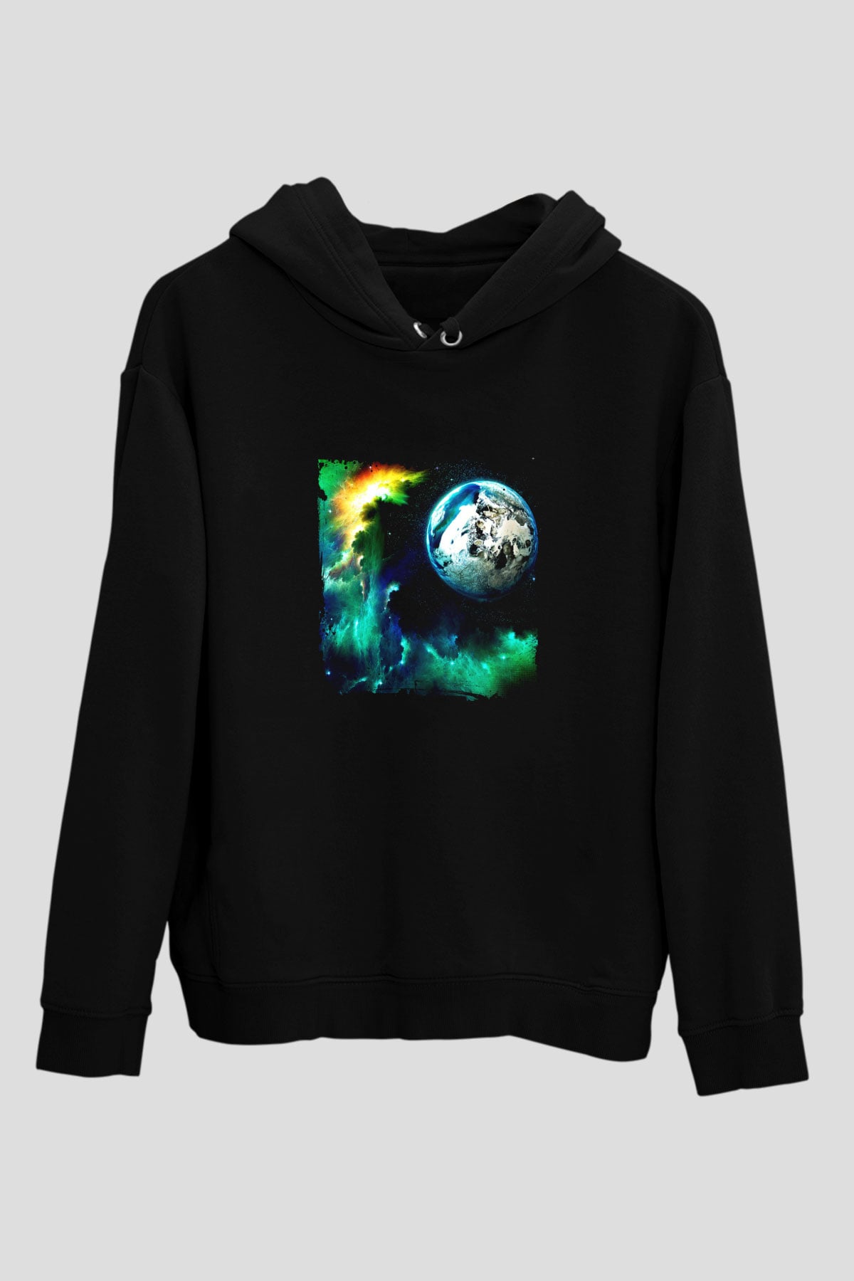 Above and Beyond Baskılı Unisex Siyah Hoodie