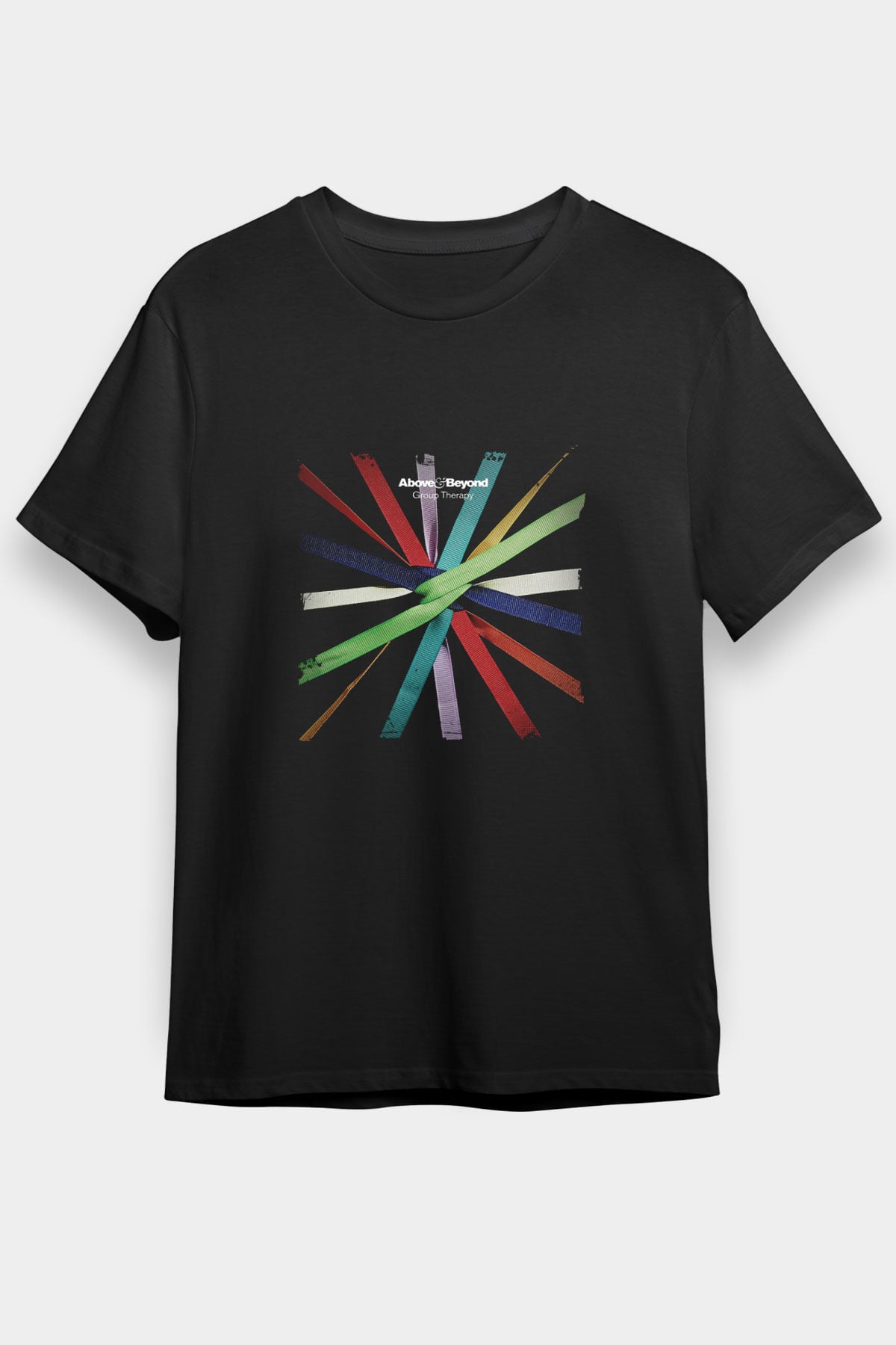 Above and Beyond Baskılı Unisex Siyah Tişört