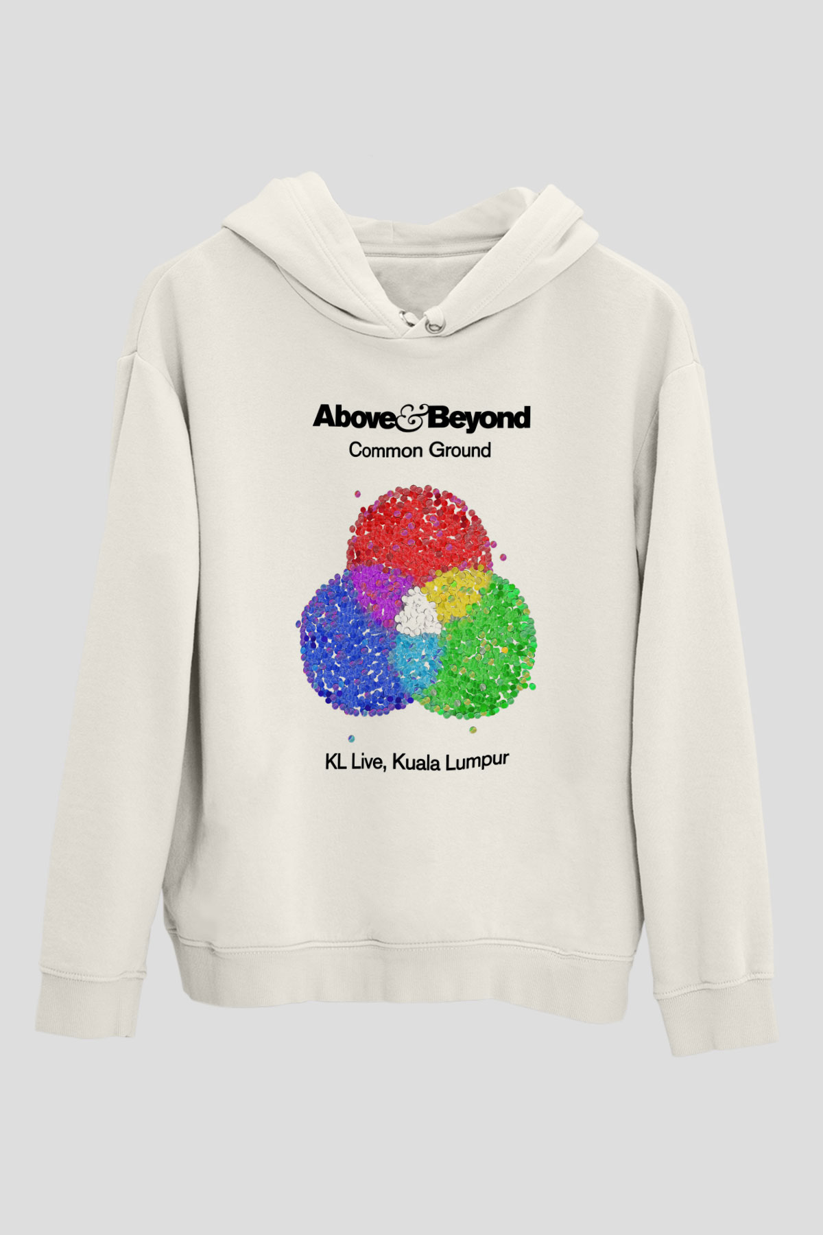 Above and Beyond Beyaz Unisex Kapşonlu Sweatshirt