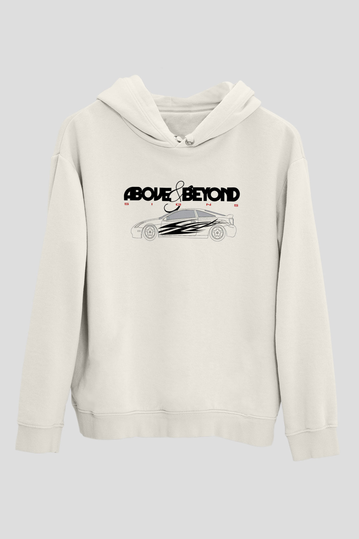 Above and Beyond Beyaz Unisex Kapüşonlu Sweatshirt