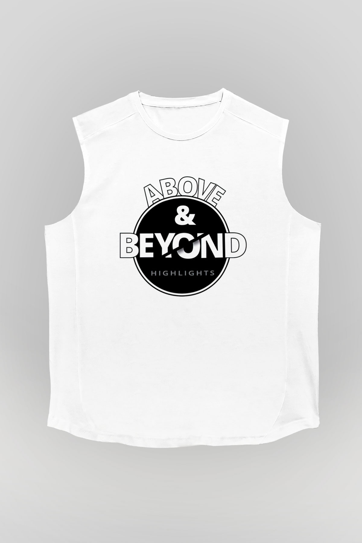 Above and Beyond Beyaz Unisex Kolsuz Tişört