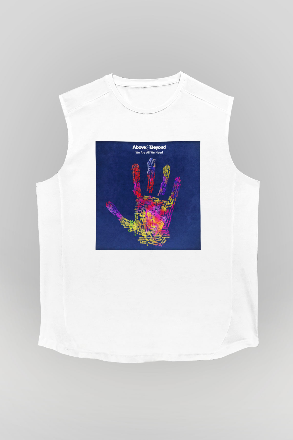 Above and Beyond Beyaz Unisex Kolsuz Tişört