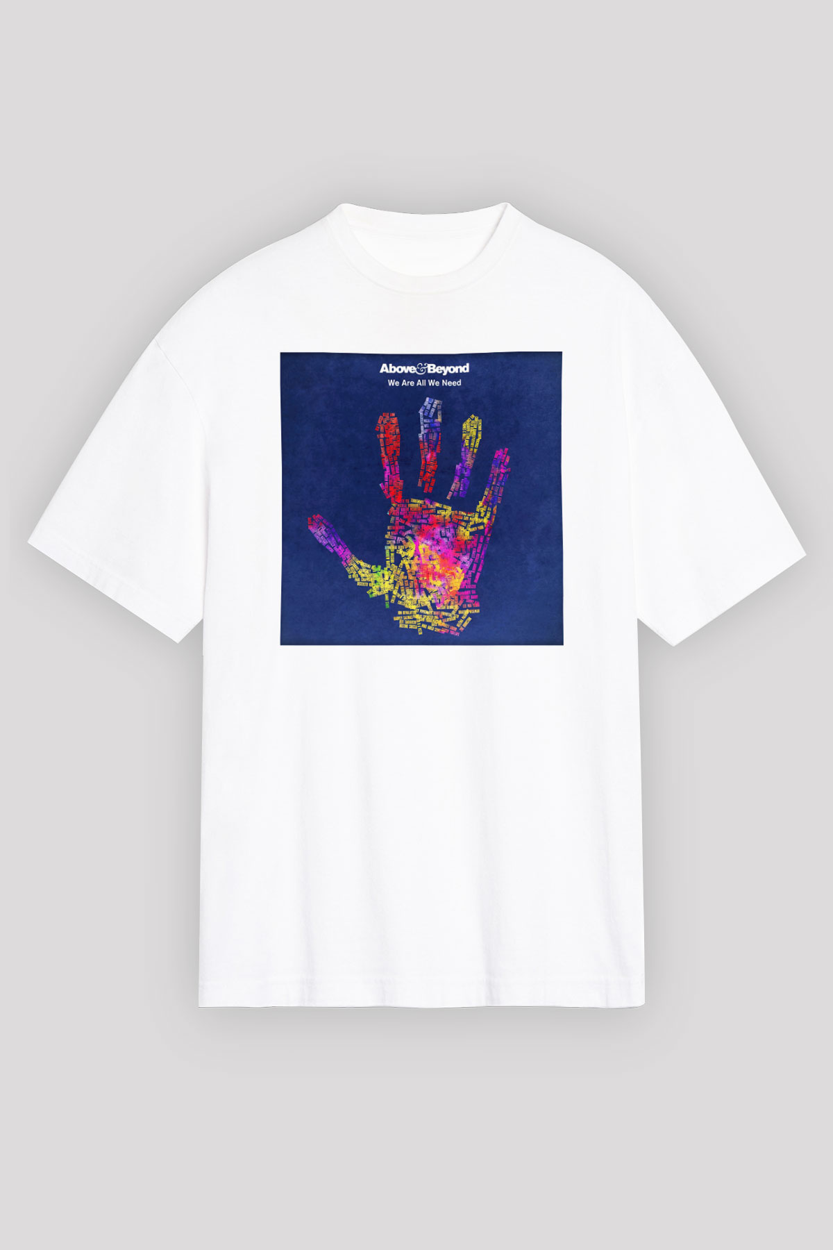Above and Beyond Beyaz Unisex Oversize Tişört T-Shirt