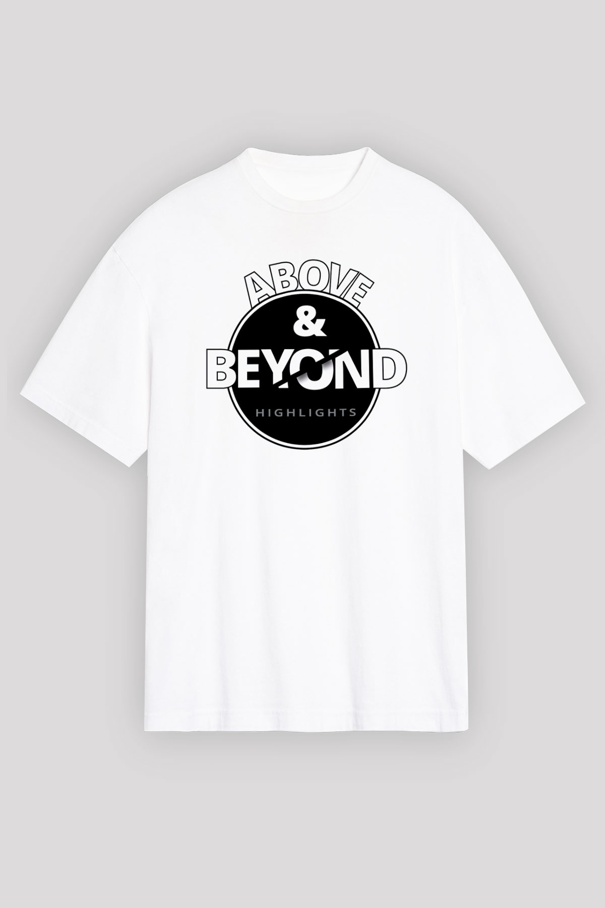 Above and Beyond Beyaz Oversize Tişört Oversize T-shirt - TişörtFabrikası