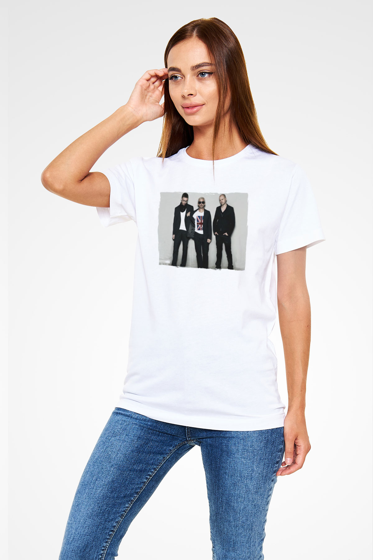 Above and Beyond Beyaz Unisex Tişört T-Shirt - TişörtFabrikası