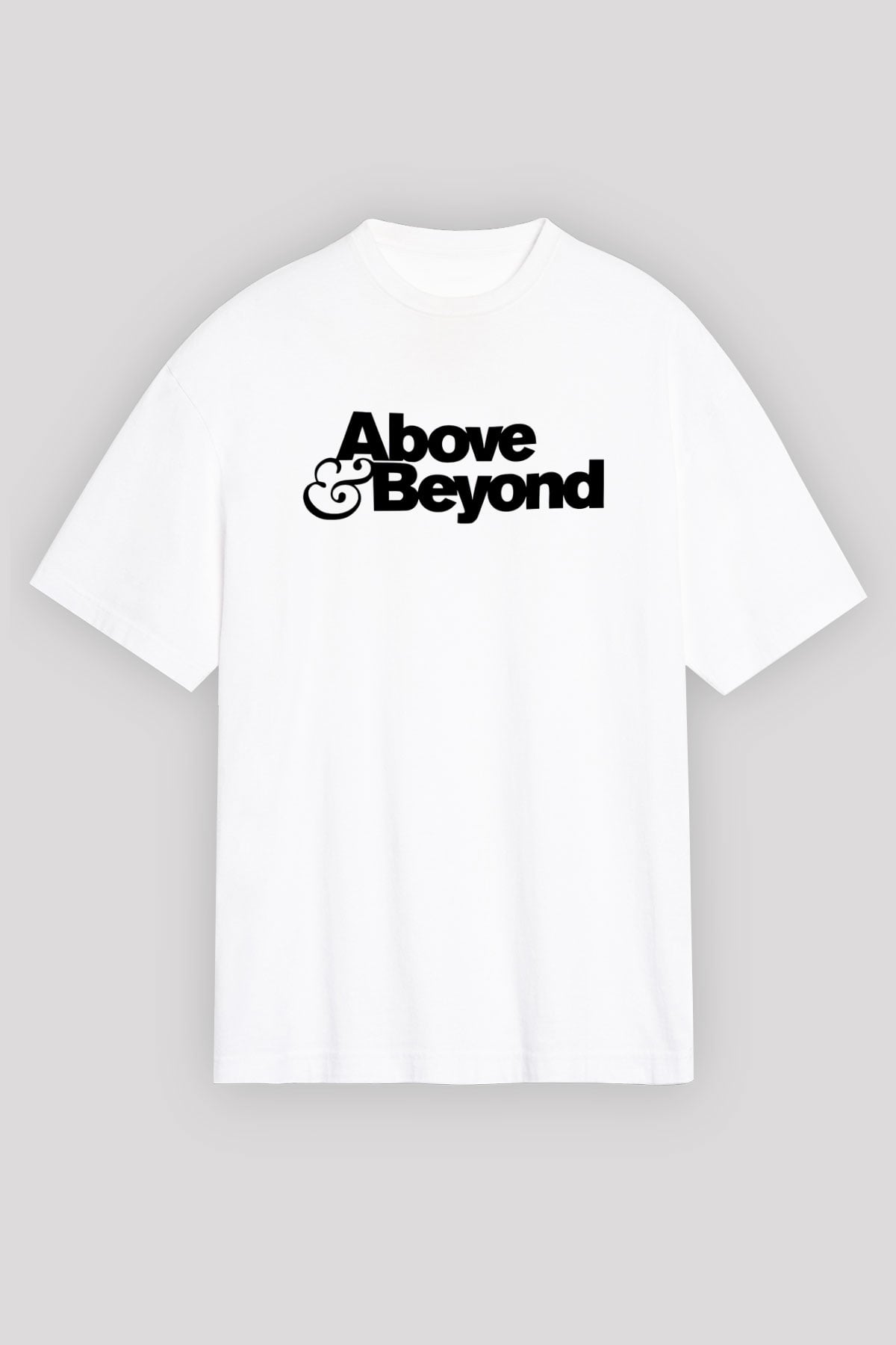 Above and Beyond Beyaz Oversize Tişört Oversize T-shirt - TişörtFabrikası