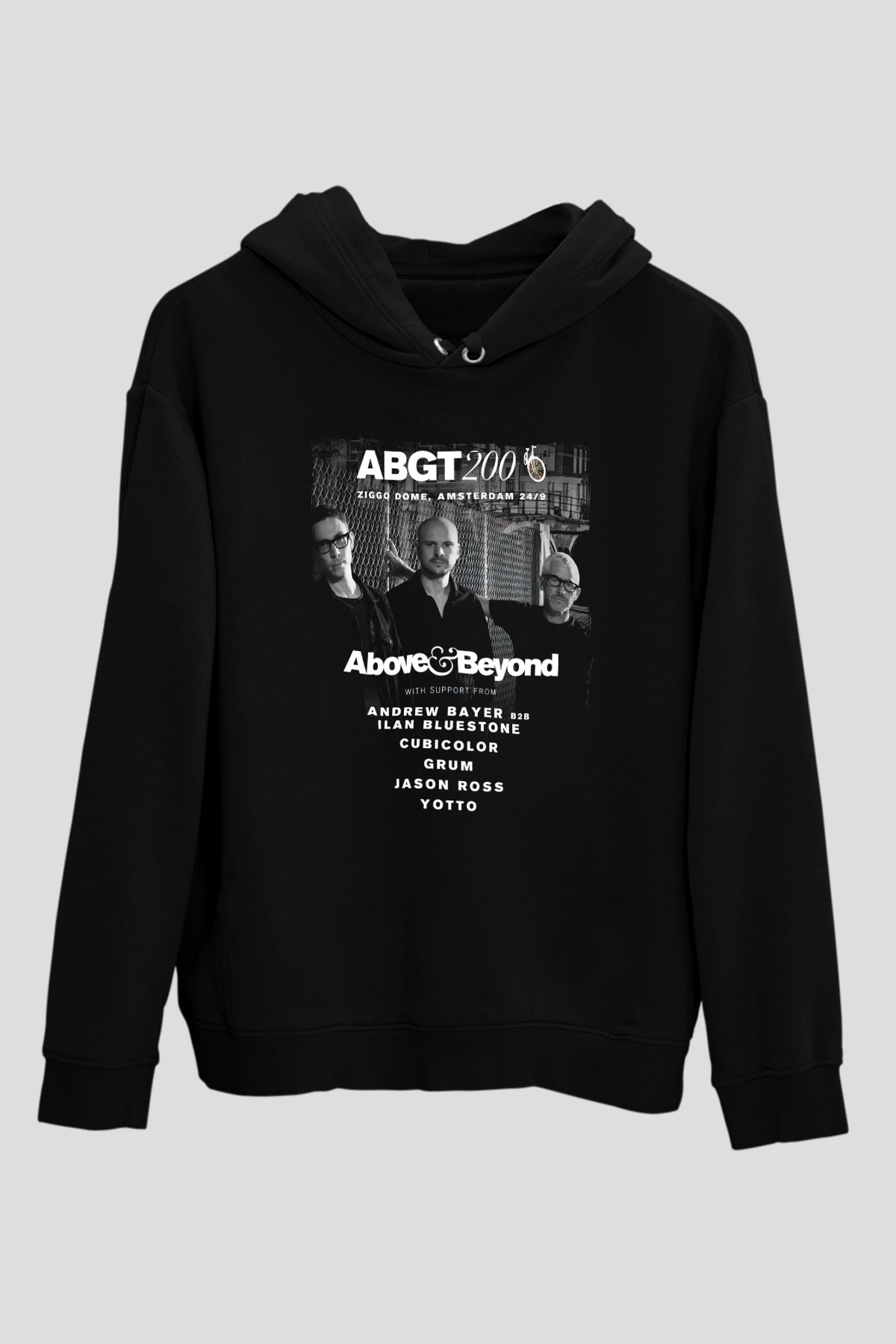 Above and Beyond Siyah Unisex Kapüşonlu Sweatshirt