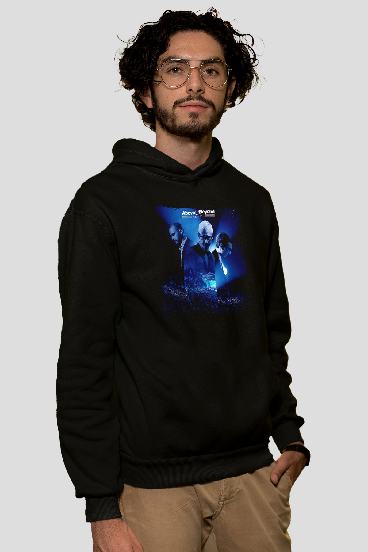 Above and Beyond Siyah Unisex Kapüşonlu Sweatshirt
